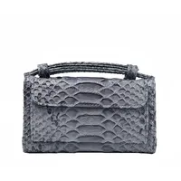 Ladies Snake Texture Print Clutch Bag Long Crossbody With Chain9 Two-Color Gray