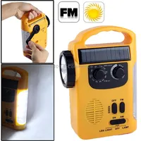 Solar Power Dynamo Hand Cranked Lantern Rescue Light , Multi-Function Outdoor Emergency 5 Led Flashlight with Am / Fm Radio