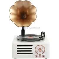 T15 Petunia Retro Vinyl Record Player Wireless Multifunction Mini Bluetooth AudioWhite