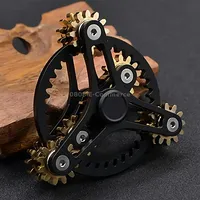 Three Gear Linkage Pure Copper Fidget Spinner Decompression Toy, Styleupdated Version Black