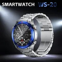 Ws-20 1.43 inch Ip67 Sport Smart Watch Support Bluetooth Call / Sleep Blood Oxygen Heart Rate Pressure Health Monitor, Steel StrapBlack