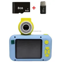 X101 Mini Hd Lens Reversible Child Camera, Color Blue8GCard Reader