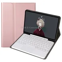 Ya700B-A  Lambskin Texture Voltage Round Keycap Bluetooth Keyboard Leather Case with Touchpad For Samsung Galaxy Tab S8 11 inch Sm-X700 / Sm-X706 S7 Sm-T875Rose Gold