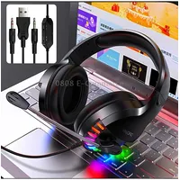 Yindiao Q2 Head-Mounted Wired Gaming Headset with Microphone, Version Dual 3.5Mm  UsbBlack