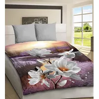 3D mikrosatīna gultas veļa 160X200 06 White Magnolias and Sun 0958 BedYou 1640671