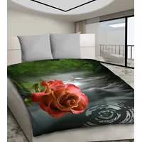 3D mikrosatīna gultas veļa 200X220 04 Czerwona Róża i Strumyk 1146 BedYou 1640691