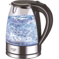 Adler Ad 1225 electric kettle 1.7 L Black,Stainless steel,Transparent 2200 W