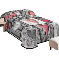 Akrila segas gultas pārklājs 155X220 3D Fluff 03 Hearts Grey Romantik 617E džemperis 1640260