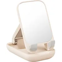 Baseus 2In1 Regulējams statīvs tālruņa ar spoguli Seashell Series bēšs 6932172629915