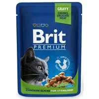 Brit Premium Cat Chicken Sterilised - wet cat food 100G Art1113883
