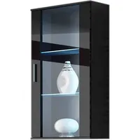Cama Meble hanging display cabinet Soho black/black gloss Sohowits2 Cz/Cz