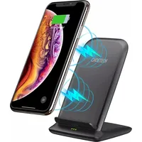 Choetech Qi 15W wireless charger for phone headphones black T555-F