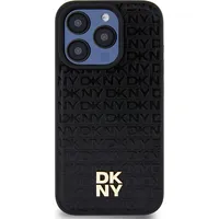 Dkny Pu Leather Repeat Pattern Stack Logo Magsafe Case for iPhone 15 Pro Black Dkhmp15Lpshrpsk