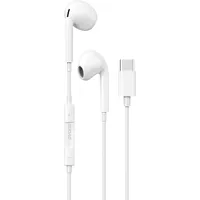 Dudao in-ear headphones with Usb Type-C connector white X14Prot