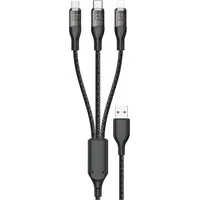 Fast charging cable 120W 1M 3In1 Usb - Usb-C  microUSB Lightning Dudao L22X silver