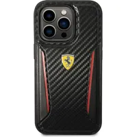 Ferrari Pu Carbon Hard Case for iPhone 14 Pro Black Fehcp14Lnpyk