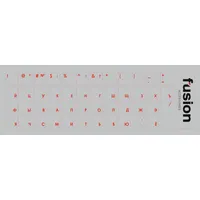 Fusion laminētas tastatūras uzlīmes Ru sarkanas  caurspīdīgas Fus-Uz-Re-Tra