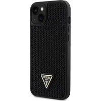 Guess Rhinestones Triangle Metal Logo Case for iPhone 15 Plus Black Guhcp15Mhdgtpk