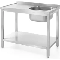 Hendi Sienas ēdināšanas darba virsmas galds ar izlietni un plauktu, skrūvējams 100X70X85 cm Right - 812938