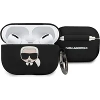 Karl Lagerfeld Klacapsilglbk Silikona Aizsargapvalks Austiņām Apple Airpods Pro Melns