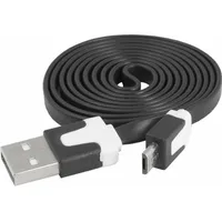 Lexton Usb - mikro kabelis, melns, plakans. Lx8392