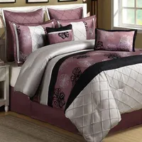 Ortex Dekoratīvais gultas pārklājs Karo 220X240  spilvendrānas 40X40 - 2 gab.raksts 51183 Violets 106007
