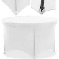 Royal Catering Universāls elastīgs pārsegs ovālam galdam diam. 150 cm balts 10012117