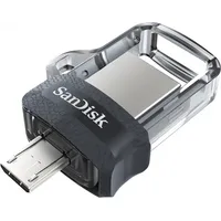 Sandisk Ultra Dual m3.0 Usb flash drive 256 Gb Type-A / Micro-Usb 3.2 Gen 1 3.1 Black, Silver, Transparent Sddd3-256G-G46