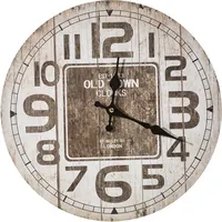 Sienas pulkstenis 34X34X4 Laiks 12 Old Town Londonas vecpilsētas ciparnīca no veciem dēļiem 1170260