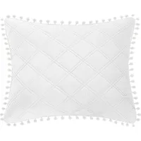 Spilvena pārvalks ar pomponiem 50X70 balts Pompoo pompons glamour dimanti dekoratīvi gultas pārklājam 2331806