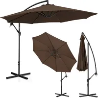 Uniprodo Dārza lietussargs uz rokas, apaļš noliecams, diam. 300Cm brūns 10250536