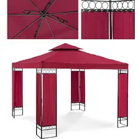 Uniprodo Dārza paviljona lapene saliekamā telts 3 x 2,6 m sarkanvīns 10250042