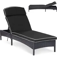 Uniprodo Rotangpalmas krēsls ar regulējamu atzveltnes polsterējumu līdz 160 kg melns 10250502
