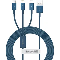 Usb cable 3In1 Baseus Superior Series, to micro  Usb-C Lightning, 3.5A, 1.2M Blue Camltys-03