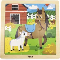 Viga Handy Wooden Puzzle Horses 9 elementi 44624