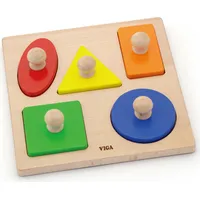 Viga koka puzle ar piespraudes Montessori formas 50663