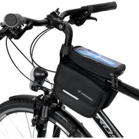 Wozinsky Velosipēda rāmja soma velosipēda kaste ūdensizturīgs telefona maciņš 1.5L melns 5907769301452