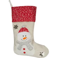 Ziemassvētku rotājums Sniegs Sudraba Sarkans Sniegavīra zeķu apavi Jauns 416839