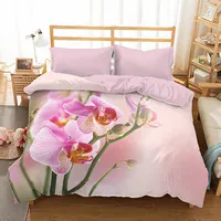 3D mikrosatīna gultas veļa 200X220 33 Pink Orchids 0021 BedYou 1949536