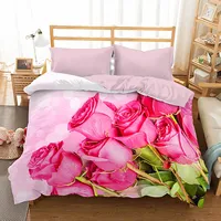 3D mikrosatīna gultas veļa 200X220 35 rozā rožu pušķis 0023 BedYou 1949538
