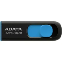 Adata  
 Auv128 512Gb Usb Flash Drive, Black/Blue Auv128-512G-Rbe