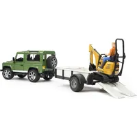 Bruder Land Rover with trailer and mini excava Br-02593