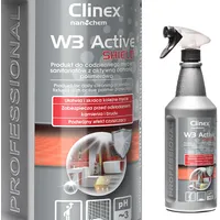 Clinex Vannas istabas tualetes tīrīšanas līdzeklis noņem rūsu un katlakmens nogulsnes no W3 Active Shield 1L ziepēm 77-708