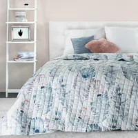 Dekoratīvais gultas pārklājs 200X220 Spalvas, balta, zila 1171346