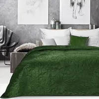 Dekoratīvais gultas pārklājs 220X240 Ariel 4 zaļi tumši ziedi samts 374251
