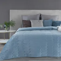 Dekoratīvais gultas pārklājs 220X240 Sofia 1, zils samts 1173944