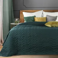 Dekoratīvais gultas pārklājs 220X240 Stella, tumši zaļa 1172953