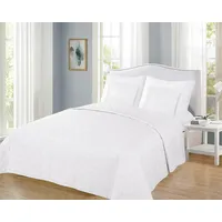 Dekoratīvais gultas pārklājs 240X220 baltais Marokas āboliņš stepēts 5100522