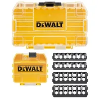 Dewalt-Akcesoria mazs mazs, izturīgs korpuss Dewalt Dt70801-Qz ar mazu lielapjoma uzglabāšanas kasti un 4 bitu turētājiem