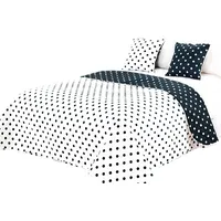 Divpusējs gultas pārklājs 220X240 gulta un tu, balti grafīta punktiņi, dubultā režģis 1942244